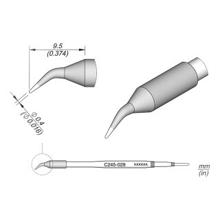 JBC C245-029 Lötspitze Ø0,4 mm Rundform gebogen