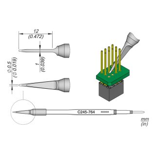 JBC C245-764 Pin-Lötspitze Ø0,5 mm Rundform