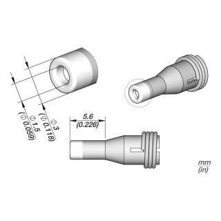 JBC C360-006 Desoldering Tip Ø 1.5 / 3.0 mm Nozzle Straight