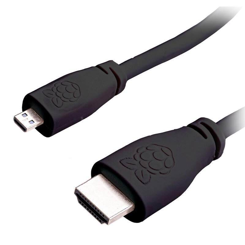Cable oficial Raspberry Pi 4 Micro-HDMI a HDMI largo de 6.6 ft, negro,  (T7733AX)