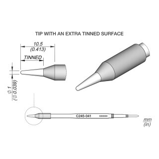 JBC C245-041 Lötspitze Ø1,0 mm Rundform gerade