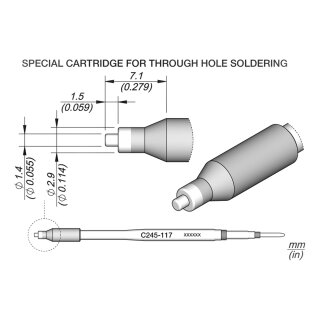 JBC C245-117 Lötspitze Ø1,45 mm Sonderform