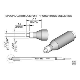 JBC C245-117 Soldering Tip 1.45 mm Special Shape