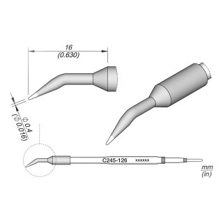 JBC C245-126 Lötspitze Ø0,4 mm Rundform gebogen