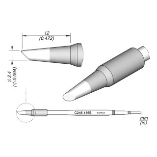 JBC C245-156E Lötspitze Ø2,4 mm abgeschrägt