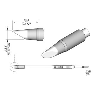 JBC C245-256 Lötspitze Ø3,5 mm abgeschrägt lang