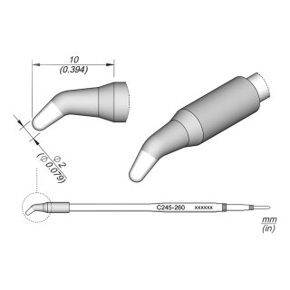 JBC C245-260 Soldering Tip Ø2.0 mm Conical Bent