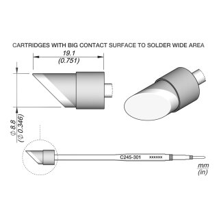 JBC C245-301 Lötspitze Ø8,8 mm abgeschrägt