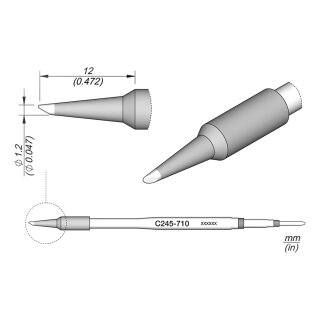 JBC C245-710 Lötspitze Ø1,2 mm abgeschrägt