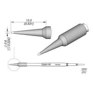 JBC C245-747 Soldering Tip Ø0.6 mm Bevel