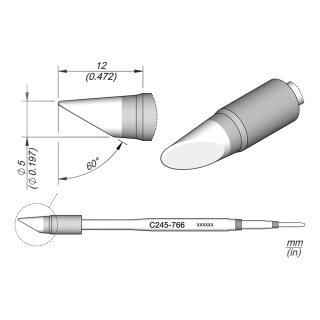 JBC C245-766 Soldering Tip Ø5.0 mm Bevel