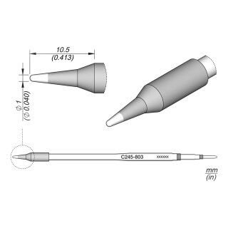 JBC C245-803 Soldering Tip Ø1.0 mm Conical Straight, Long