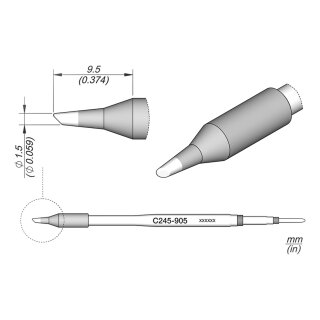 JBC C245-905 Lötspitze Ø1,5 mm abgeschrägt