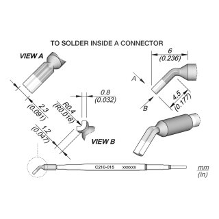 JBC C210-015 Soldering Tip Ø 0.8 mm Special Shape Bent