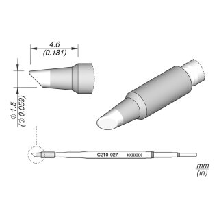 JBC C210-027 Lötspitze Ø 1,5 mm Rundform abgeschrägt