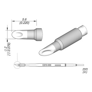 JBC C210-030 Soldering Tip Ø 2.0 mm Spoon