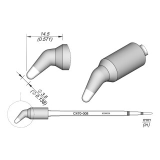 JBC C470-008 Soldering Tip Ø 3.5 mm Conical Bent