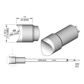 JBC C470-010 Soldering Tip Ø 12.2 mm Special Shape Straight