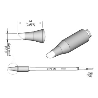 JBC C470-019 Soldering Tip Ø 3.5 mm Conical Bevel