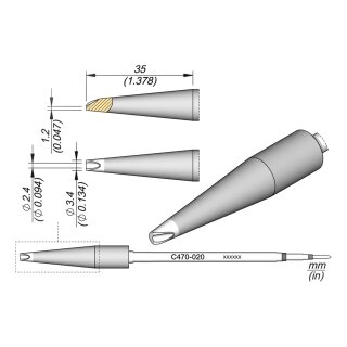 JBC C470-020 Solder Depot Tip Ø 3.4 mm Special Shape