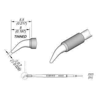 JBC C120-012 Entlötspitze Ø 0,7 mm Klinge gebogen