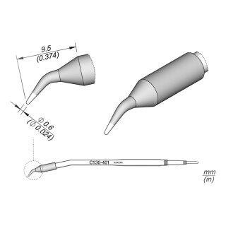 JBC C130-401 Lötspitze Ø 0,6 mm Rundform gebogen