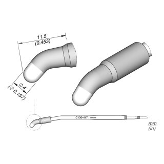JBC C130-417 Lötspitze Ø 4,0 mm Rundform gebogen