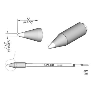 JBC C470-001 Soldering Tip Ø 1.7 mm Conical Straight