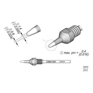 JBC C560-001 Desoldering Tip Ø 0.6 / 1.4 mm Nozzle