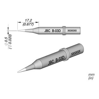 JBC Lötspitze Ø 0,5 mm Rundform gerade