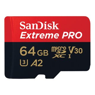 SANDISK SD EXTREME PRO 64GB (jusqu'à 200MB/S en lecture et 90MB/S