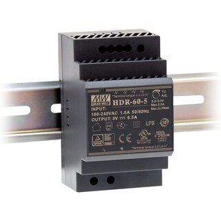 Meanwell HDR-60-5 Hutschienen-Schaltnetzteil 5V / 6,5A