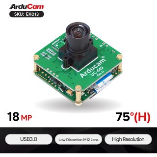 Arducam EK013 18MP USB Camera Evaluation Kit - CMOS AR1820HS 1/2.3-inch Color Camera with USB3.0 Camera Shield Plus