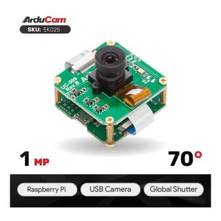 Arducam EK025 OV9281 1MP Global Shutter USB Camera Evaluation Kit - 1/4-inch Monochrome M12 NoIR Camera Module with USB2 Camera Shield for Raspberry Pi