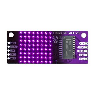 Soldered 333150 8x8 LED matrix Purple MAX7219 board