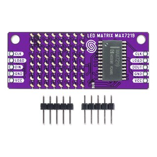 Soldered 333150 8x8 LED matrix Purple MAX7219 board