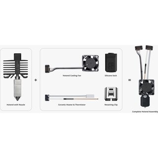 Bambu Lab P1P/P1S Hotend-Einheit Gehrteter Stahl 0,4mm